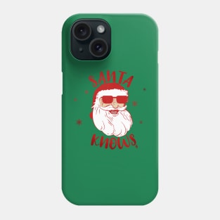 Santa Claus Always Knows Funny Christmas Vintage Phone Case