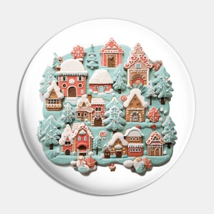 Christmas village biscuit Pin