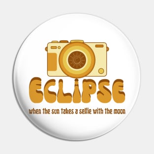 Lunar or solar eclipse photography. Vintage/retro selfie. Pin