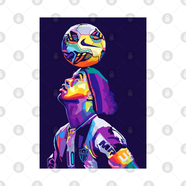 Ronaldinho Wpap Pop Art by Zet Art