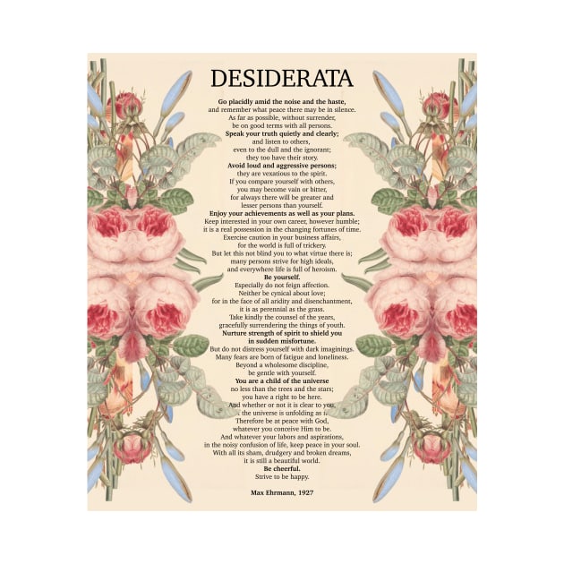 Desiderata Max Ehrmann 1927 in Cream by So Young So Good