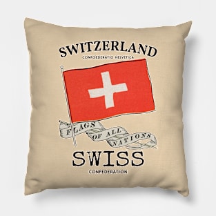 Vintage Switzerland Country Flag Pillow