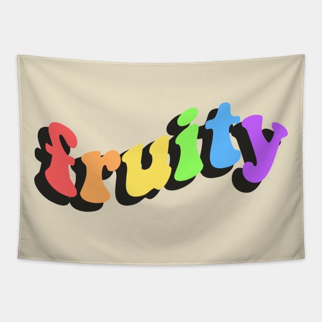 fruity (gay lgbtq pride rainbow funny) Tapestry by emcazalet