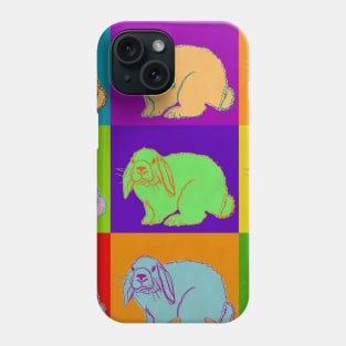 Lop Rabbit Popart French Holland Mini Rabbits Andy Warhol Inspired Bright Cute Bunny Bunnies Phone Case