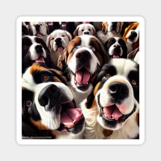 Dog Saint Bernard Wild Nature Funny Happy Humor Photo Selfie Magnet