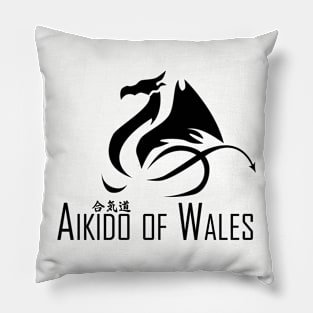 Aikido of Wales (Black) Pillow