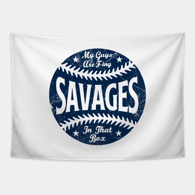 New York Savages - White Tapestry by KFig21