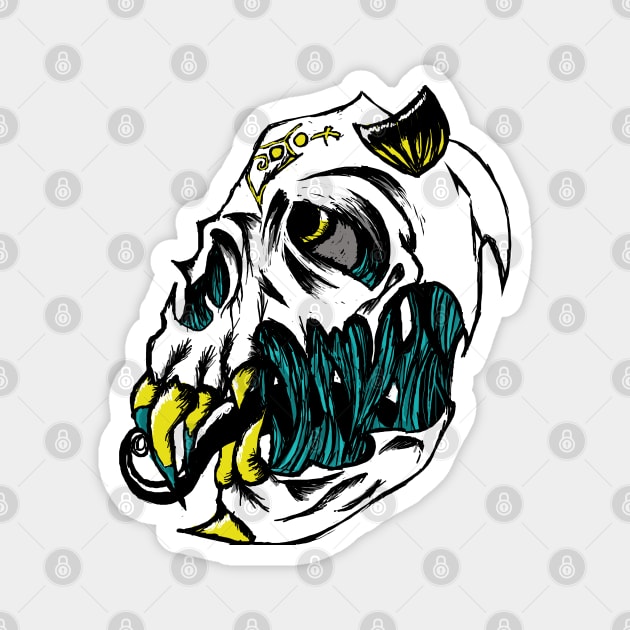 80s Demon Skull Tattoo Magnet by PoesUnderstudy