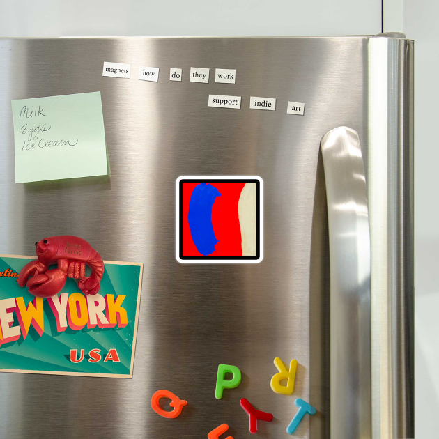 Minimal Abstract Composition in Red, Blue, and Tan by DonWillisJrArt