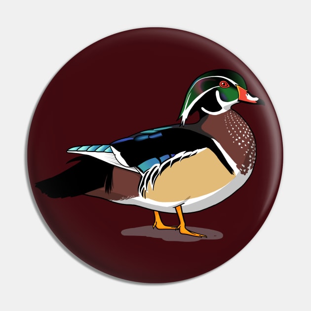 Wood Duck Pin by Feathered Focus