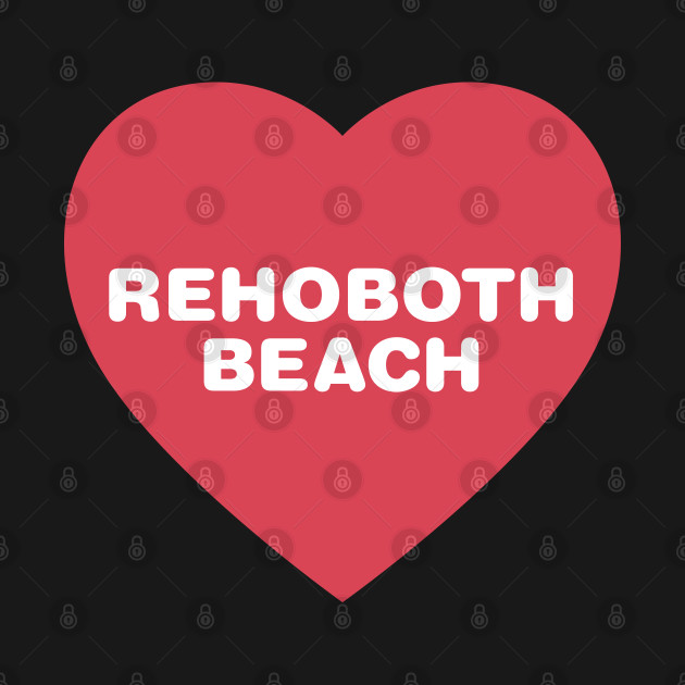 Disover Rehoboth Beach Red Heart in Bold Font - Rehoboth Beach - T-Shirt