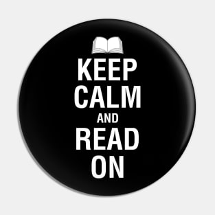 Keep Calm and Read On Pin