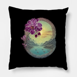 Orchid Wildflower Bloom Flora Gift River Mountains Pillow