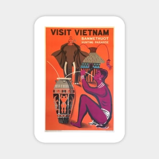 Vintage Travel Art Visit Vietnam Magnet