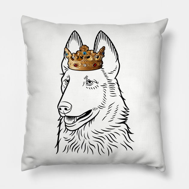 Belgian Laekenois Dog King Queen Wearing Crown Pillow by millersye