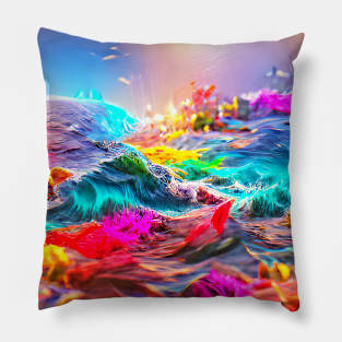 Colorful Ocean Art Pillow