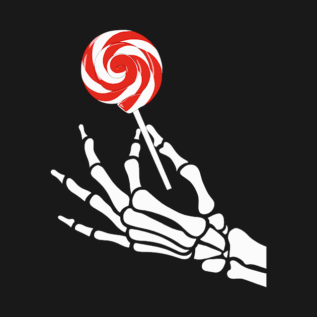 Skeleton Hand Holding Lollipop by HananAlshehri