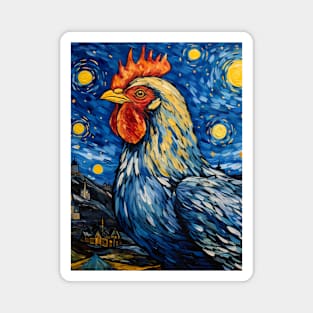 Van Gogh's Chicken Magnet