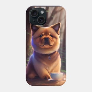 Chow Chow with a mug cup of morning coffee Phone Case