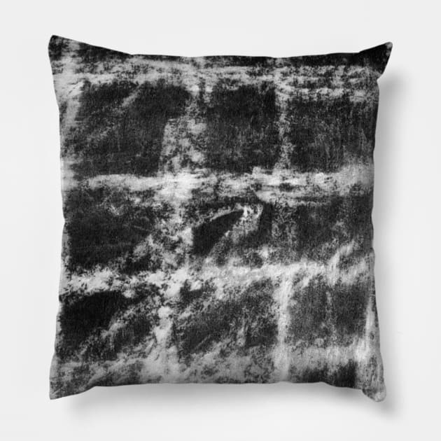 Abstract boho, Scandinavian monochrome background. Black-white watercolor with marble texture cage. Best for the print, fabric, poster, wallpaper, cover and packaging. Pillow by Olesya Pugach