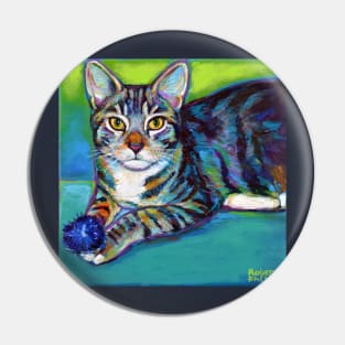 Lionel the Feisty Striped Tabby Pin