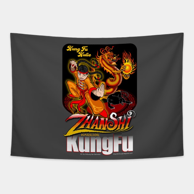 Kung Fu Kutie - ZhanShi Kung Fu Tapestry by MyTeeGraphics