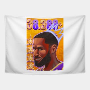 Lebron James 38.388+ Points Tapestry