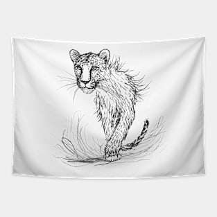 Pencil Tiger Tapestry