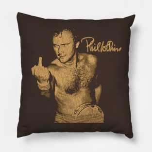 Funny Phil Collins Fan Art Brown Pillow