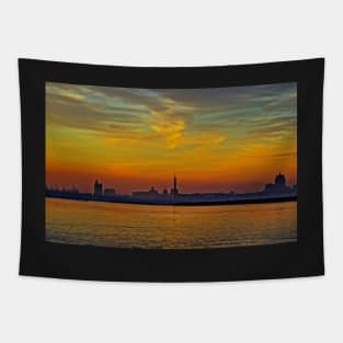 Sunset Over Milwaukee South Shore Tapestry