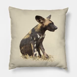 Wilddog - Dog - Sepia - Africa Pillow