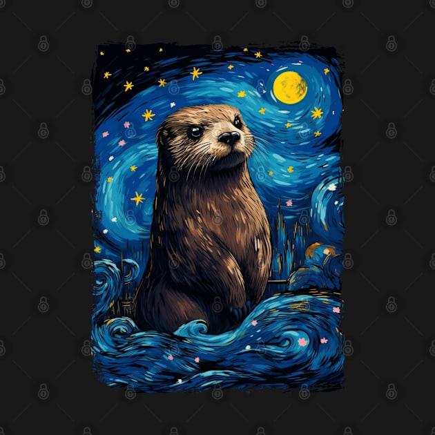 Otter Starry Night by favoriteshirt