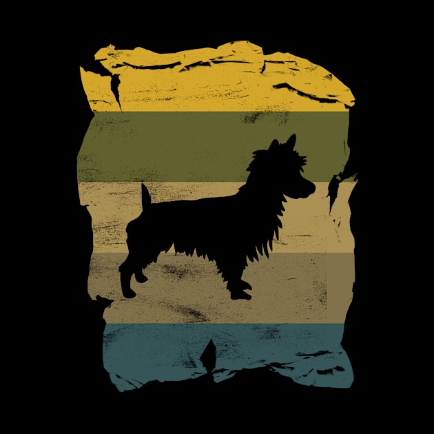 Australian Terrier Distressed Vintage Retro Silhouette by DoggyStyles