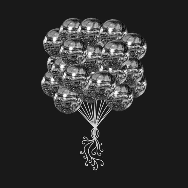 Retro Silver Disco Ball Balloons by Art by Deborah Camp