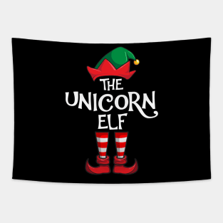 Unicorn Elf Matching Family Christmas Tapestry