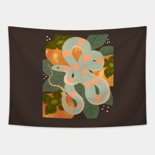 Autumn Persimmons and Snake Tapestry