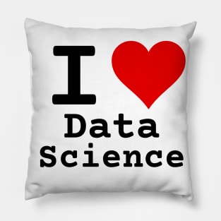 I Love Data Science | Stylized Heart Logo Black Pillow