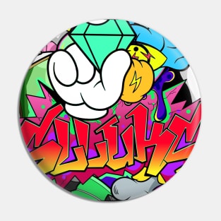 Dope Slluks spray painting logo lettering graffiti illustration Pin