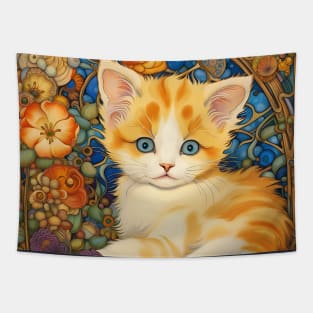 Cute Kitten Baby Ginger Tabby Cat Tapestry