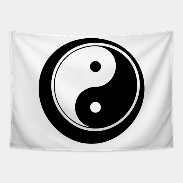 Peace Symbol Dark Yin Yang Tapestry by Mellowdellow