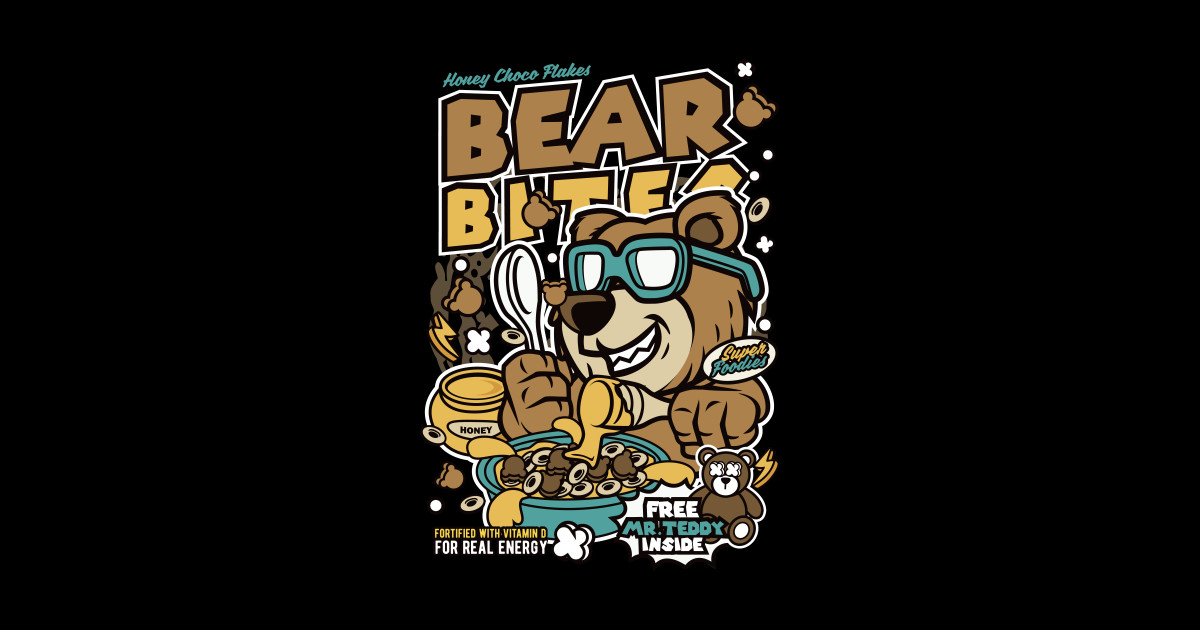 Retro Cereal Box Bear Bites // Junk Food Nostalgia // Cereal Lover ...