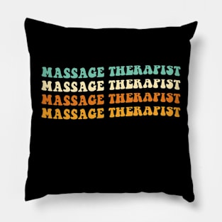 Funny Massage Therapist Gift Retro Massage Therapist Gift Groovy Massage Therapist Pillow