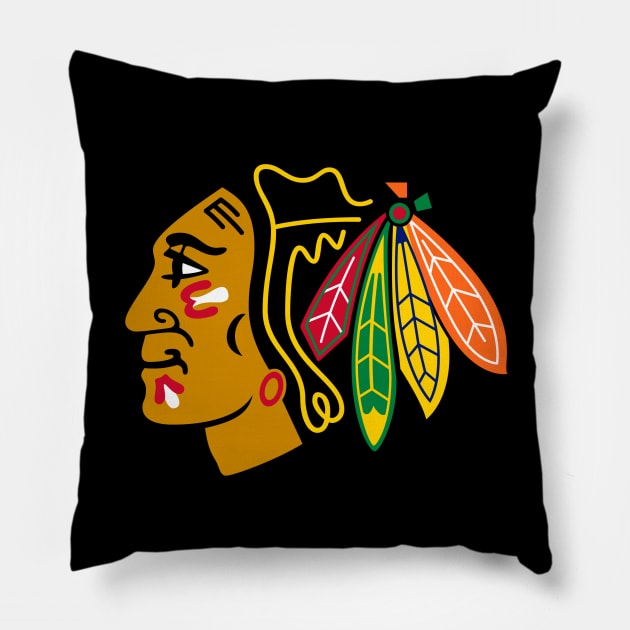 Chicago Blackhawks Pillow by Jedistudios 