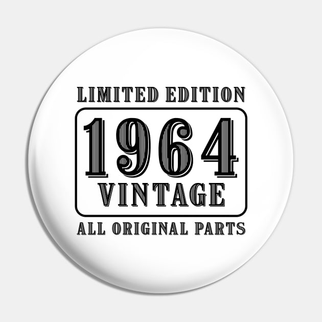 All original parts vintage 1964 limited edition birthday Pin by colorsplash