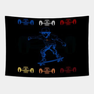 Funny skater skateboarder Tapestry