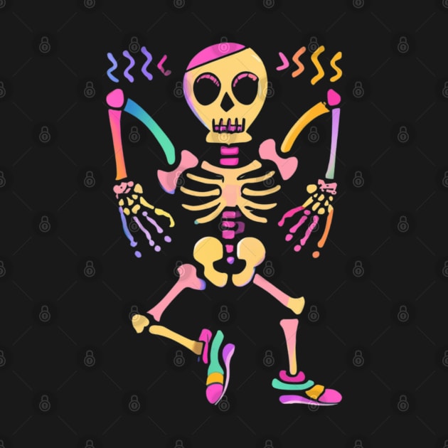 Dancing Skeleton Rainbow by BukovskyART