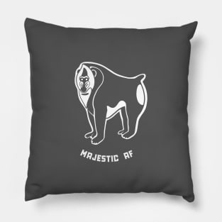 Mandrill monkey. Funny majestic dude. Stylized design, light ink Pillow