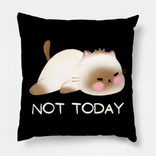 Lazy Cat Nope not Today funny sarcastic messages sayings and quotes Pillow