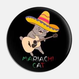 Mariachi Cat, Mexican Reference, funny and cute design Pin