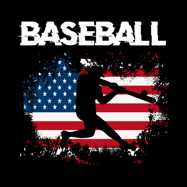 American Flag Baseball Team Gift for Men Boys Girls Women by Rochelle Lee Elliott